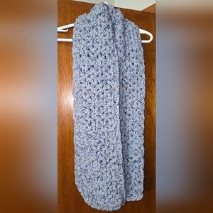 Handmade Cozy Blue Blanket Yarn Knit Scarf